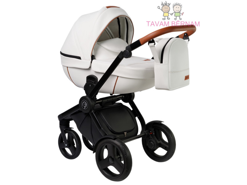 Verdi Futuro Premium 3-1 White Diamond (balta Eco-āda), bērnu rati trīs vienā Verdi Futuro Premium 3-1 White Diamond (balta Eco-āda), bērnu rati trīs vienā